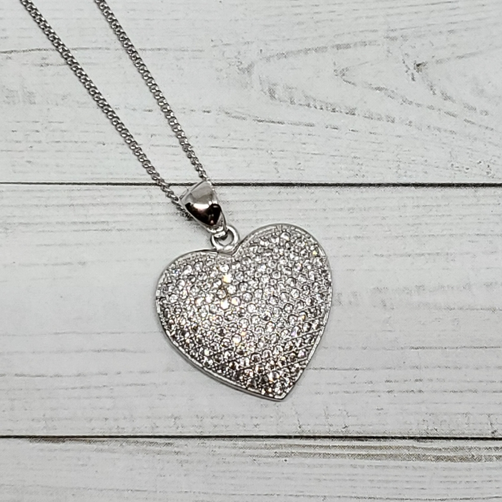 Adore 925 Sterling Silver Heart Pendent & Chain
